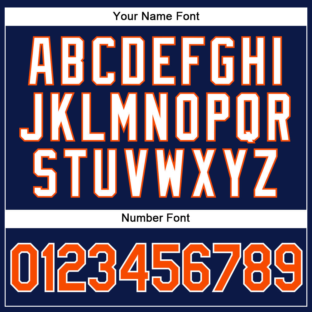 Custom Navy White Pinstripe Orange-White Authentic Baseball Jersey baseball jersey product view 5