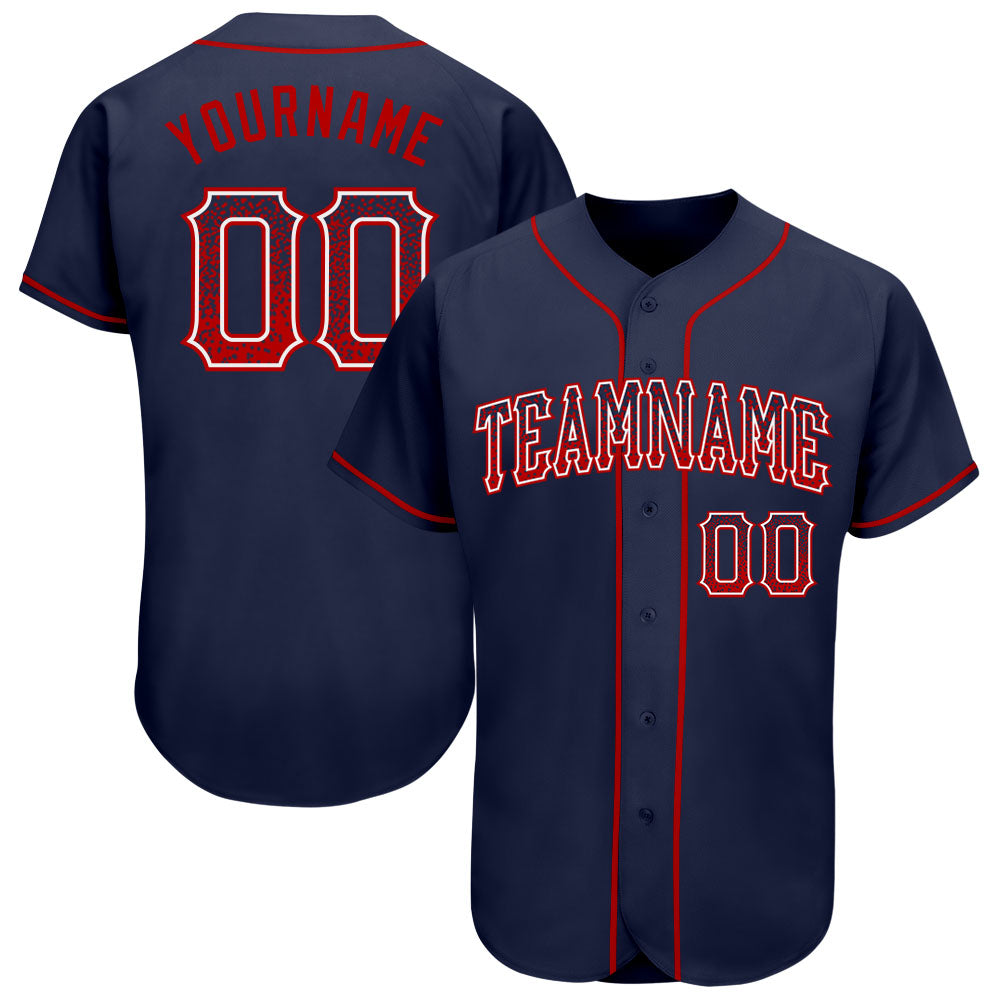 Custom Navy Red-White Authentic Drift Fashion Baseball Jersey baseball jersey product view 1