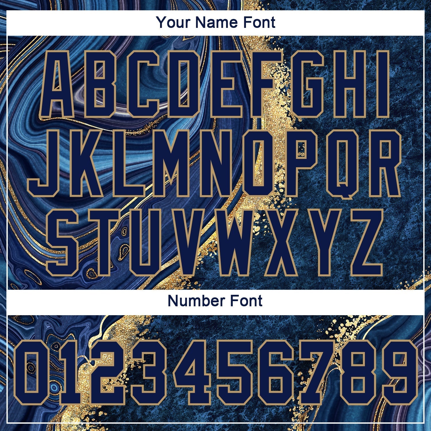 Custom Navy Navy-Old Gold 3D Pattern Design Marble Authentic Baseball Jersey baseball jersey product view 5