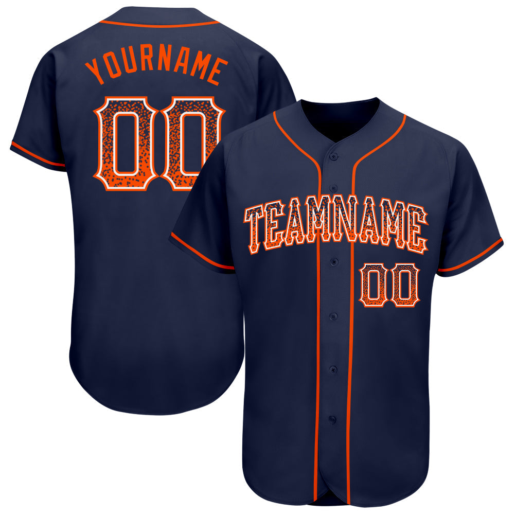 Custom Navy Orange-White Authentic Drift Fashion Baseball Jersey baseball jersey product view 1