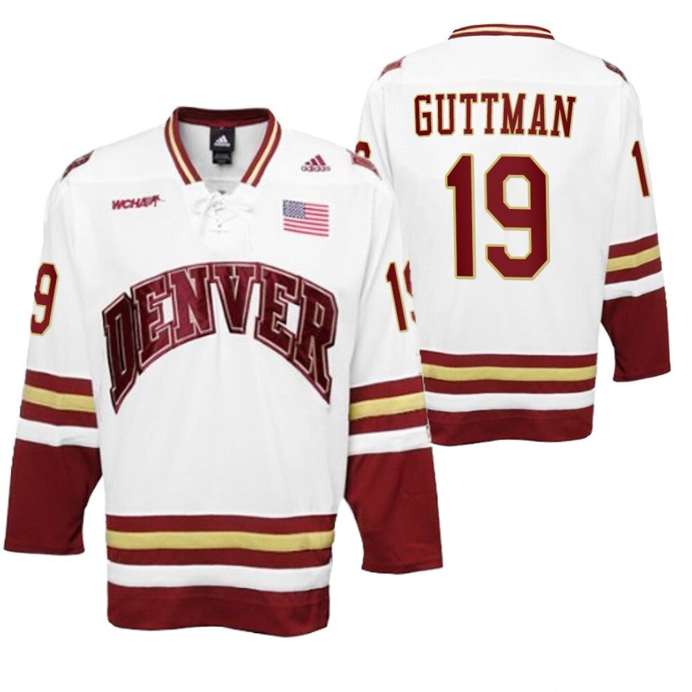 ncaa-cole-guttman-college-hockey-premier-white-jersey Style 1 College Football Jersey hockey jersey product view 1