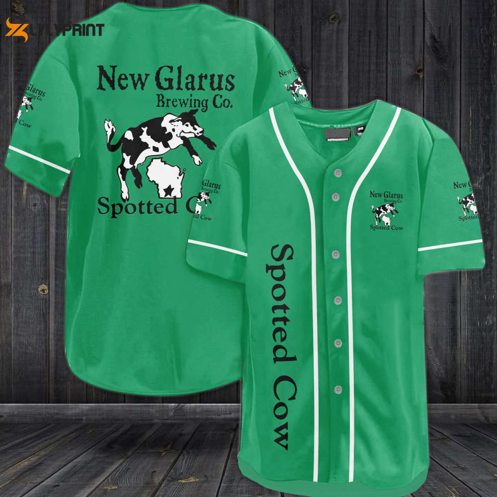 New Glarus Spotted Cow Beer Baseball Jersey - lylyprint.com baseball jersey product view 1
