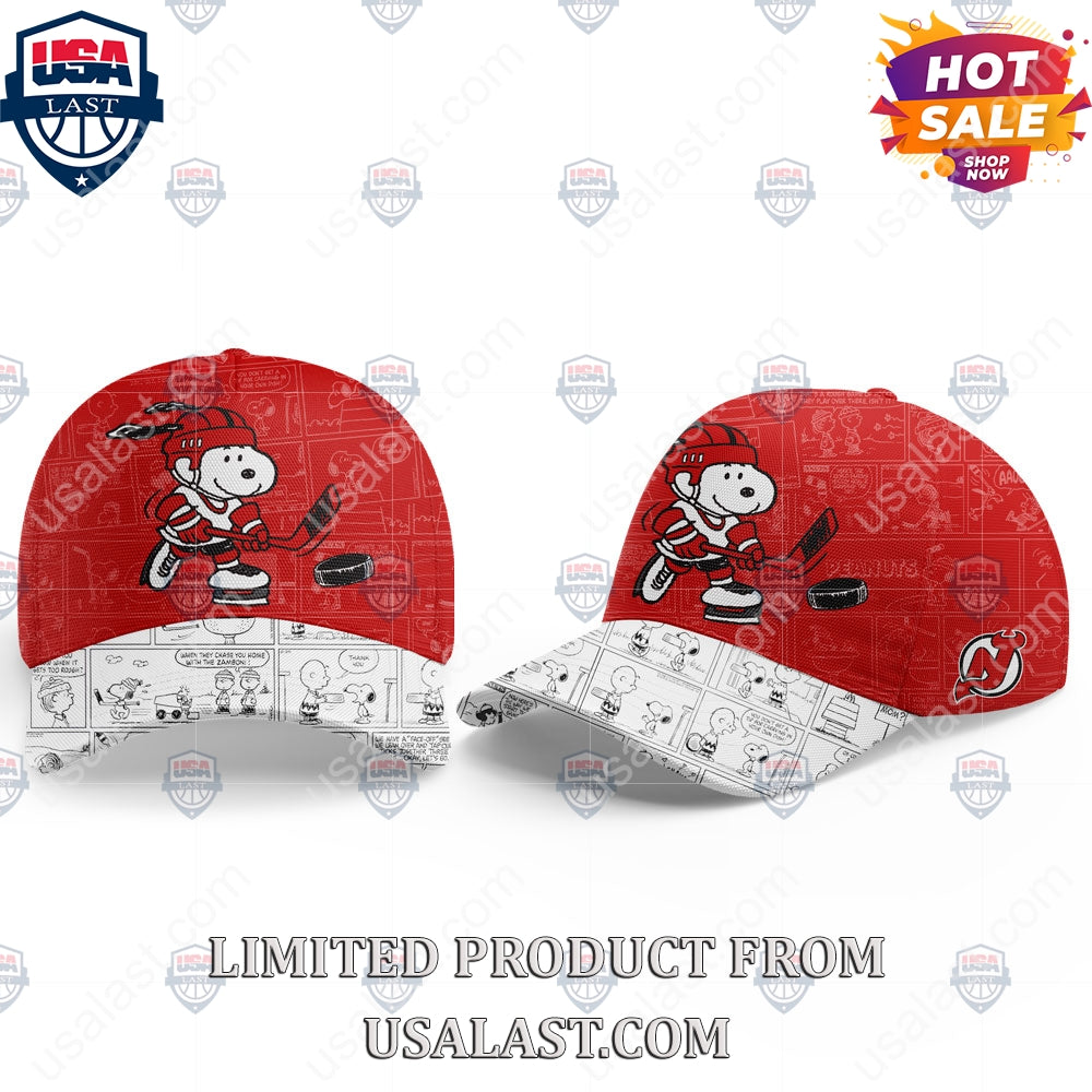 New Jersey Devils NHL Happiness Is 75th Anniversary of Peanuts Hoodie hockey jersey product view 5