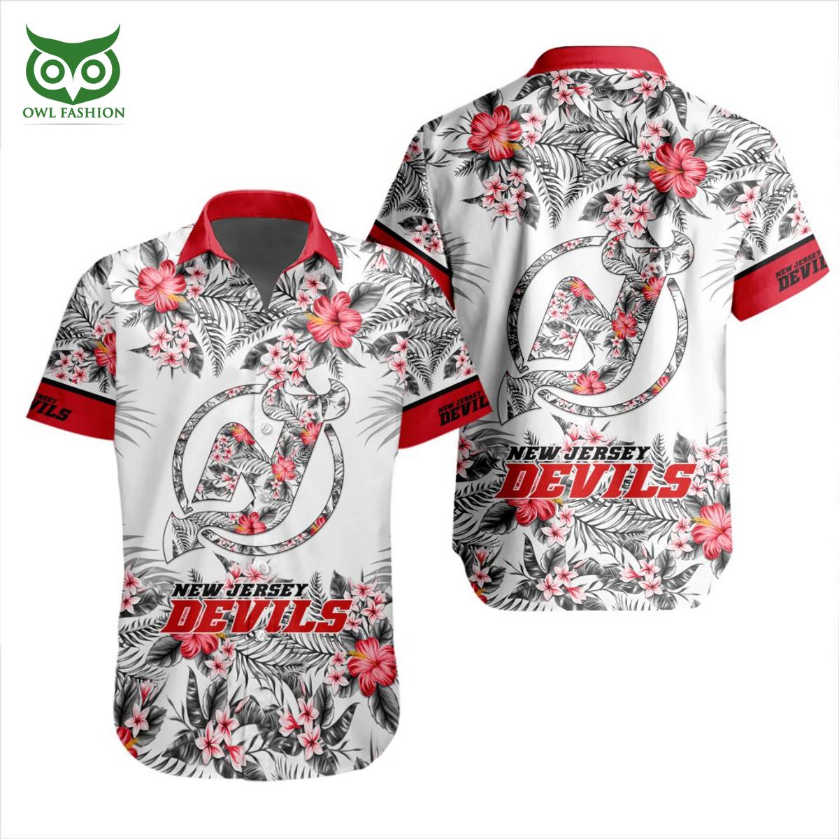 New Jersey Devils NHL Team Beach Vibe Hawaiian Shirt hockey jersey product view 1