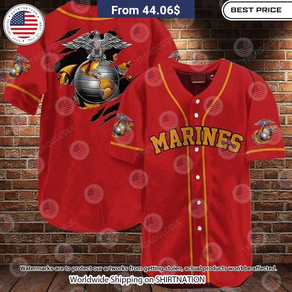 NEW United States Marine Corps Baseball Jerseys baseball jersey product view 1