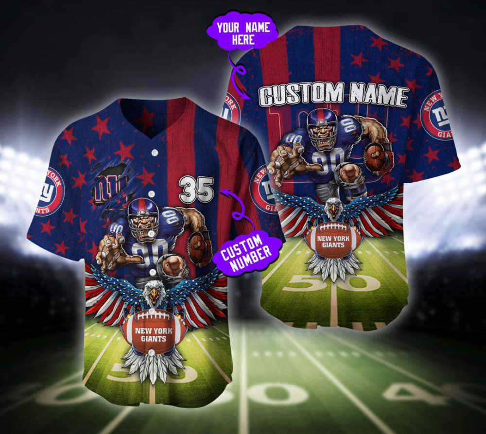 New York Giants Baseball Jersey Custom Name And Number Gift For Men Women - lylyprint.com baseball jersey product view 2