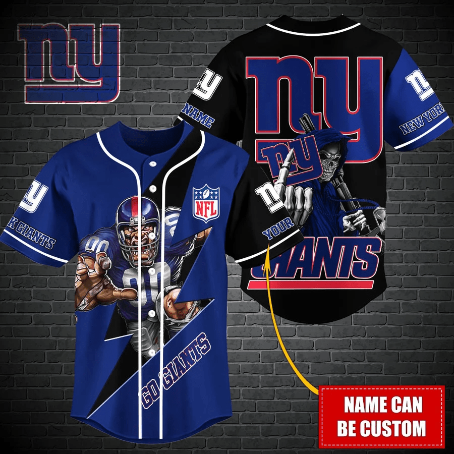 New York Giants Personalized Baseball Jersey Gift For Men Women - lylyprint.com baseball jersey product view 2