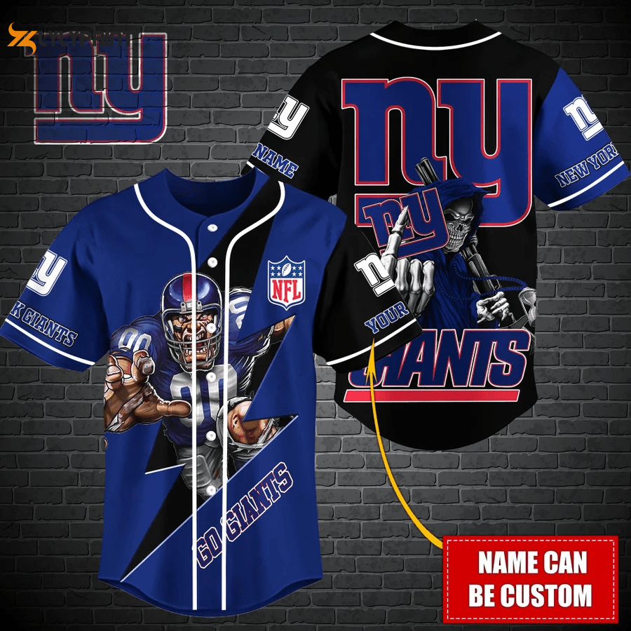 New York Giants Personalized Baseball Jersey Gift For Men Women - lylyprint.com baseball jersey product view 1
