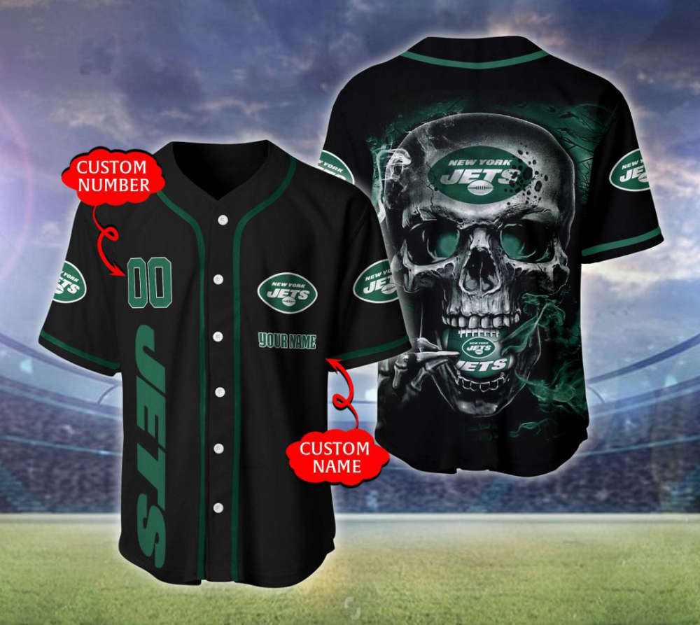 New York Jets Personalized Baseball Jersey Fan Gifts - lylyprint.com baseball jersey product view 2