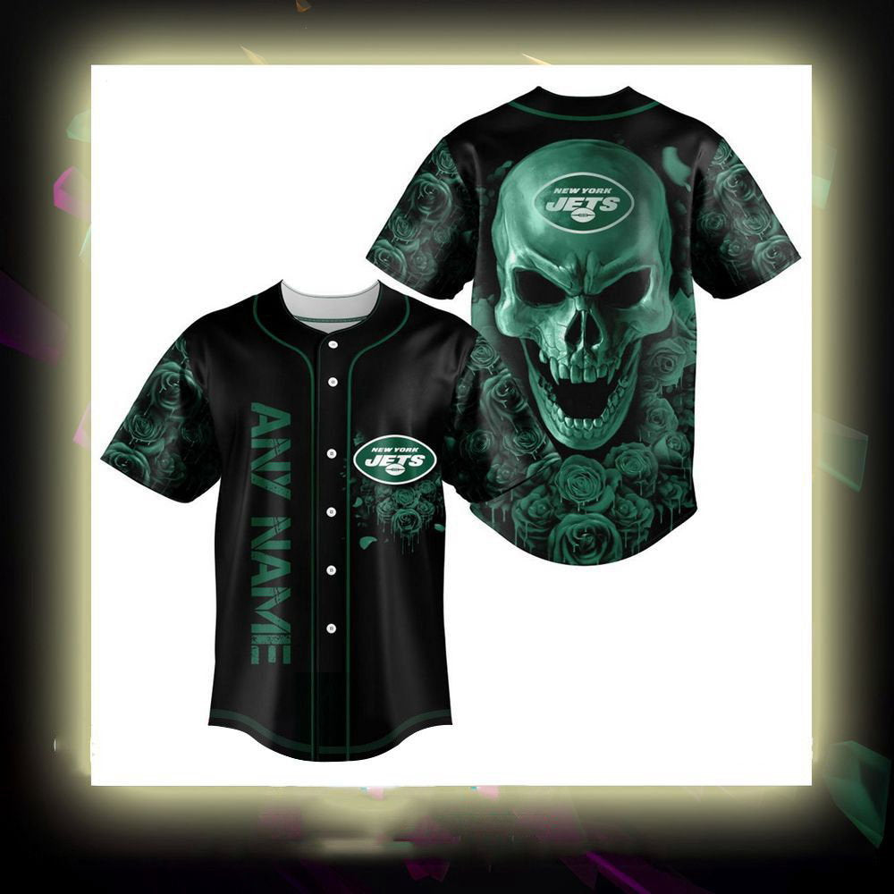 New York Jets Personalized Baseball Jersey - lylyprint.com baseball jersey product view 2