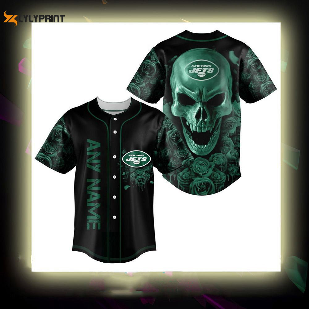 New York Jets Personalized Baseball Jersey - lylyprint.com baseball jersey product view 1