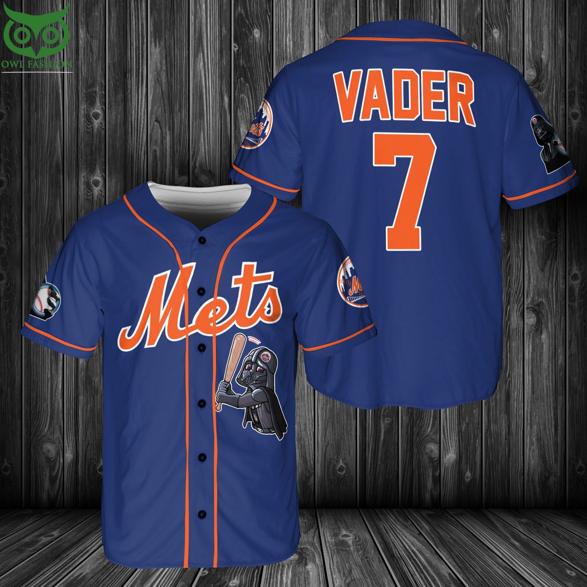 New York Mets Darth Vader Baseball Jersey baseball jersey product view 1