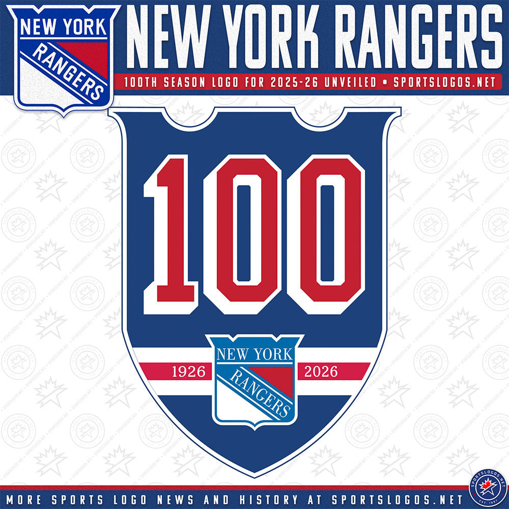 new-york-rangers-100th-anniversary-logo-sportslogosnet-2025-26 Hockey Jersey hockey jersey product view 1