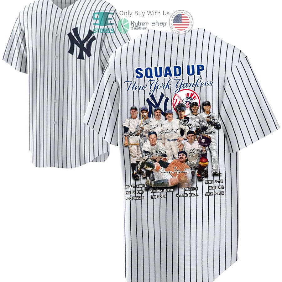 BEST New York Yankees Squad Up striped Baseball Jersey baseball jersey product view 1