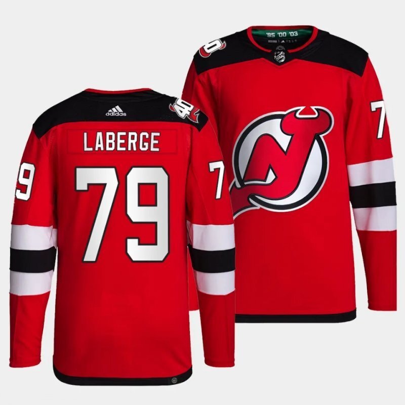 new jersey devils #79 samuel laberge home red authentic pro primegreen jersey Hockey Jersey hockey jersey product view 1