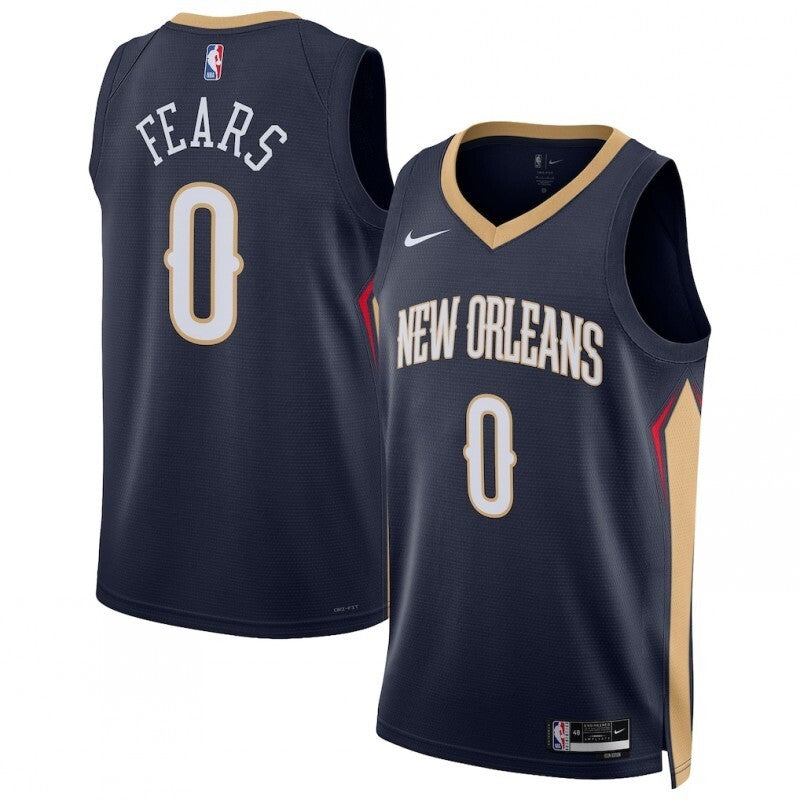 new orleans pelicans #0 jeremiah fears unisex swingman jersey - icon edition - navy Basketball Jersey basketball jersey product view 1