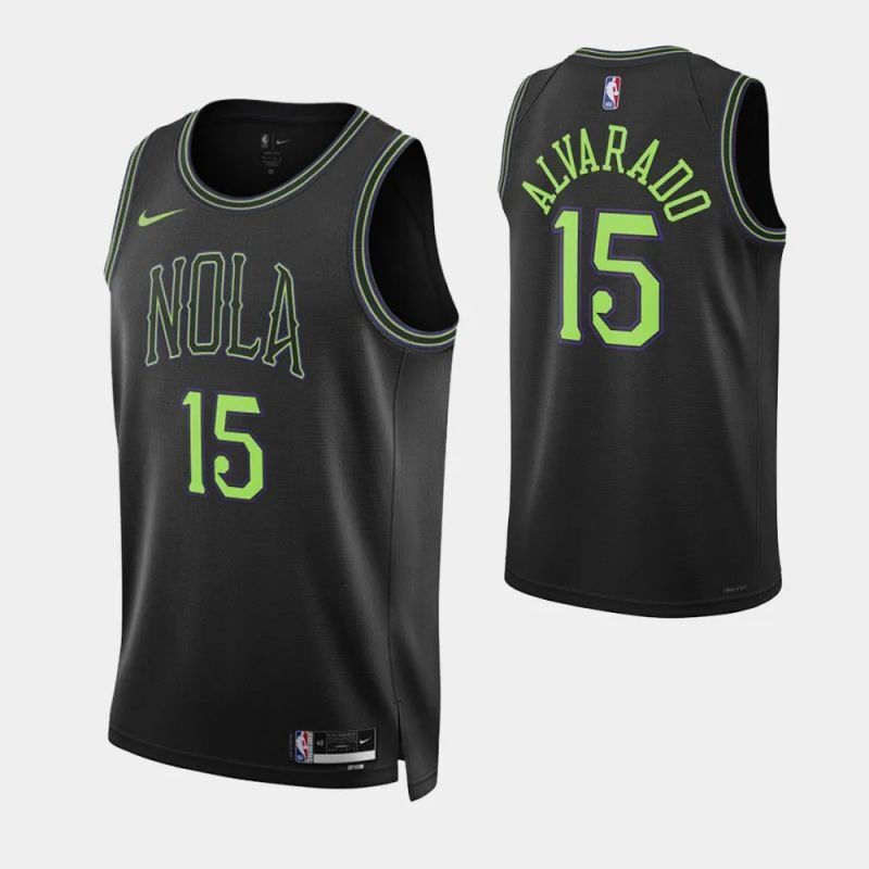 new orleans pelicans #15 jose alvarado 2023-24 city edition swingman jersey Basketball Jersey basketball jersey product view 1