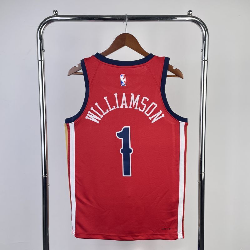 new orleans pelicans #1 williamson 23 24 statement jersey red Style 1 Basketball Jersey basketball jersey product view 1