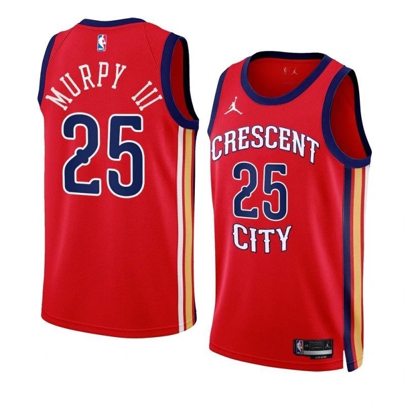 new orleans pelicans #25 trey murphy iii 2023-24 statement edition red swingman jersey Basketball Jersey basketball jersey product view 1