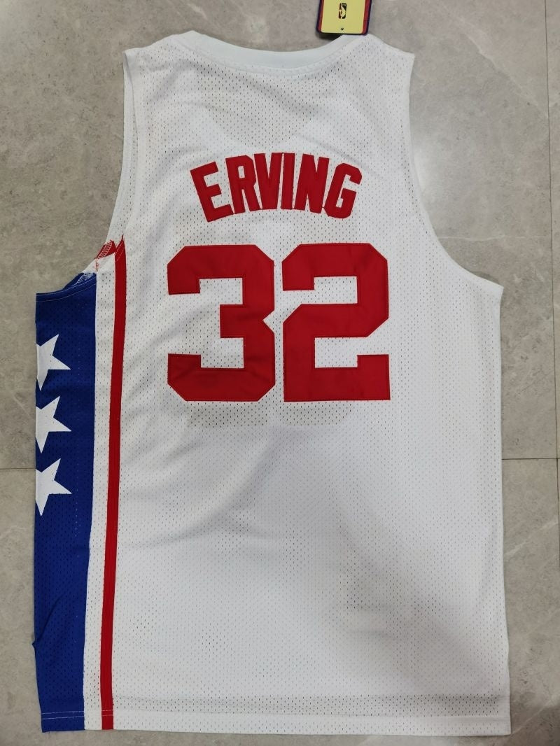 new york nets #32 erving Nets 32#j Dr. J - White Retro Jersey Style 2 Basketball Jersey basketball jersey product view 1