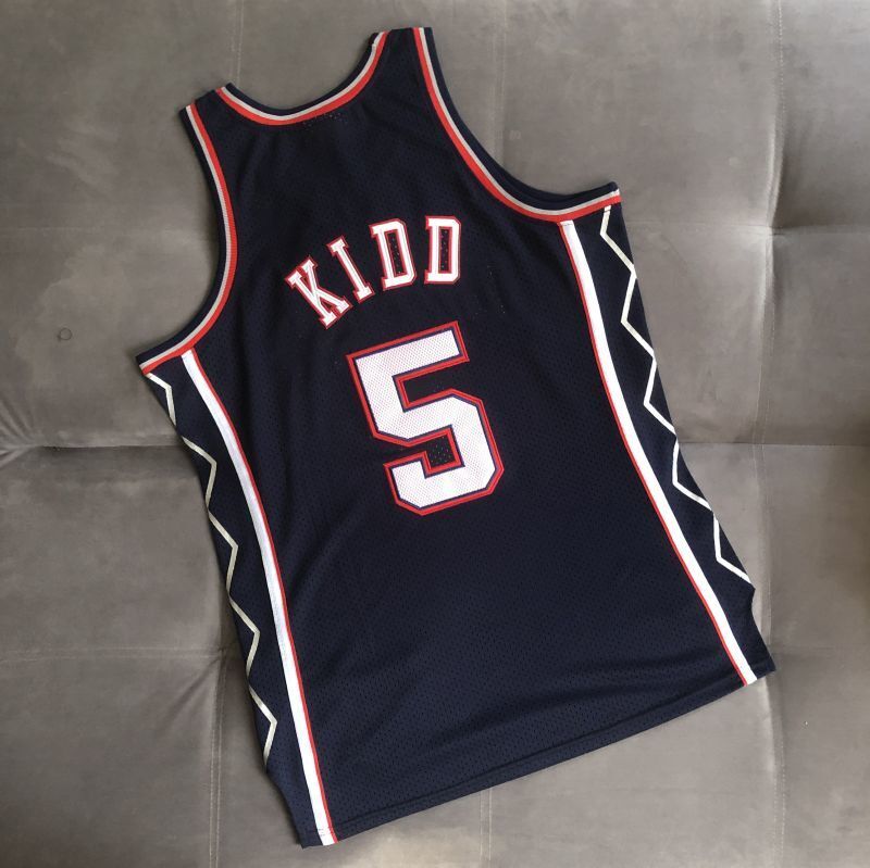 new york nets #5 kidd Nets 5 # 06-07 Year au Retro mn Embroidered Jersey Style 4 Basketball Jersey basketball jersey product view 1