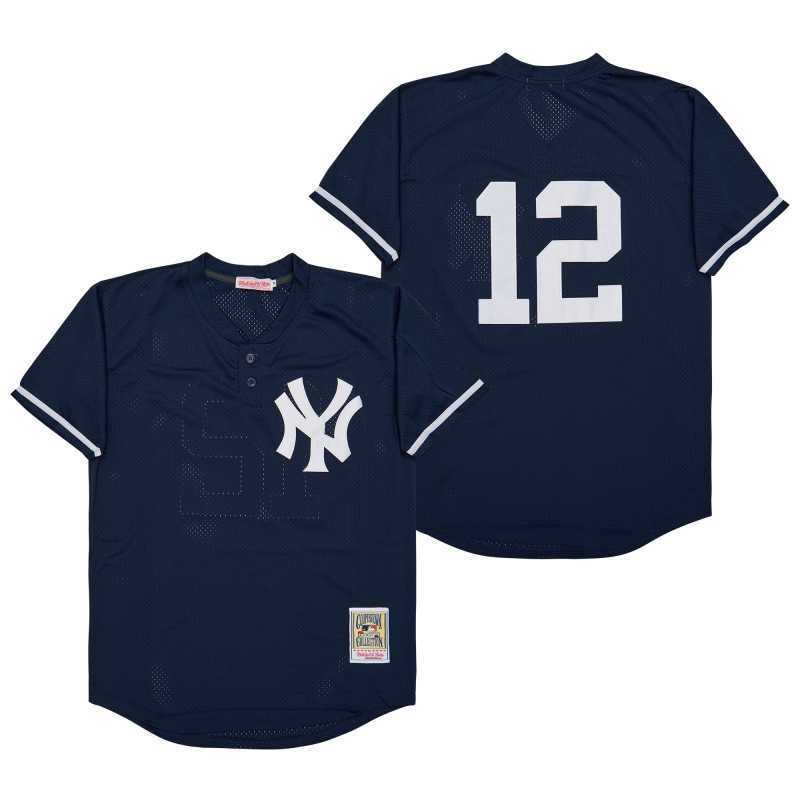 new york yankees #12 wade boggs Baseball Jersey baseball jersey product view 1