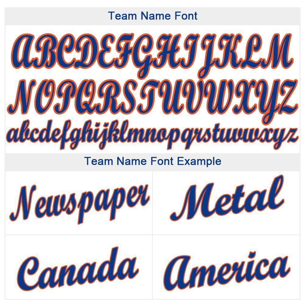 Custom White Royal Pinstripe Royal-Orange Baseball Jersey baseball jersey product view 5
