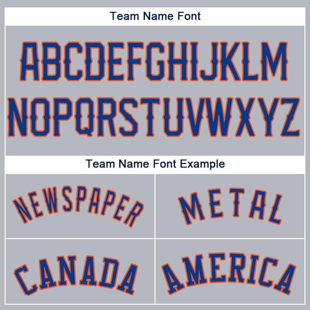 Custom Gray Royal-Orange Baseball Jersey baseball jersey product view 5