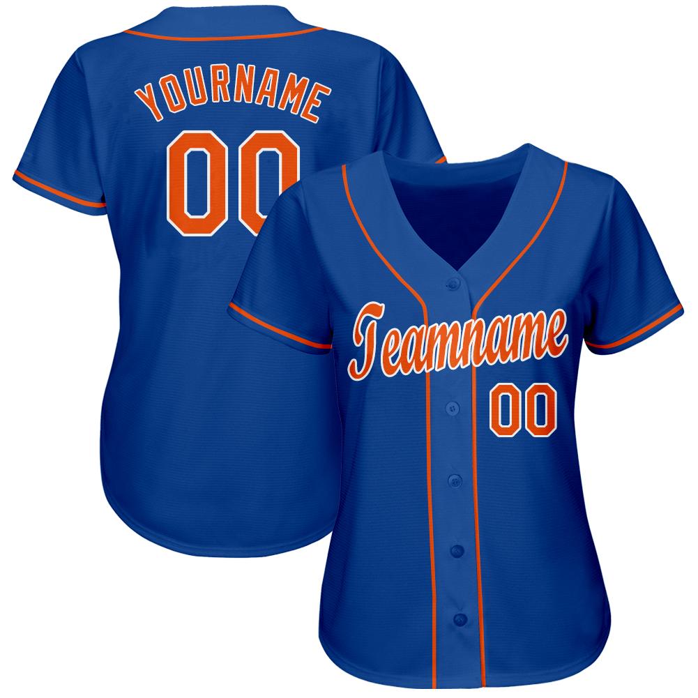 Custom Royal Orange-White Baseball Jersey baseball jersey product view 3