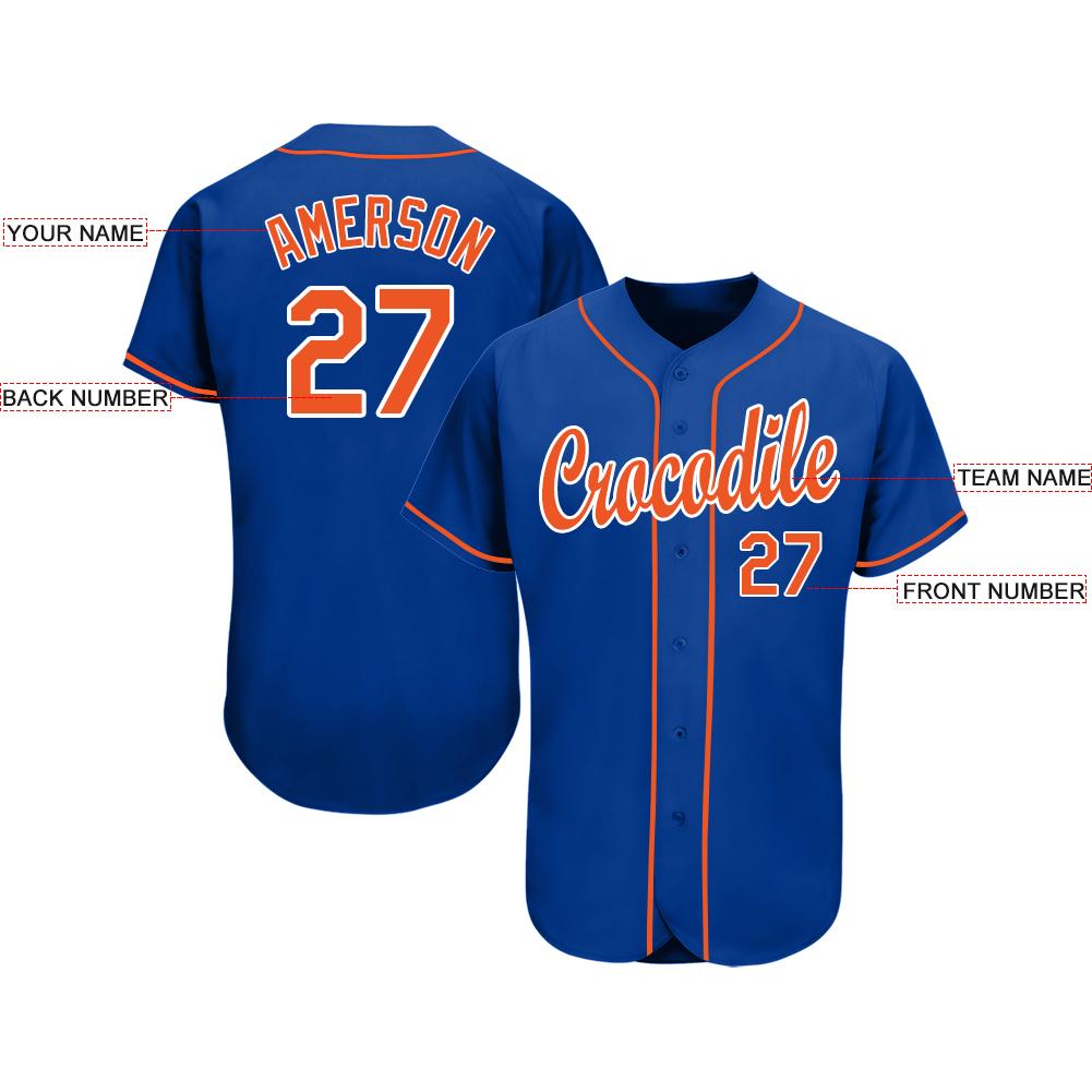 Custom Royal Orange-White Baseball Jersey baseball jersey product view 4