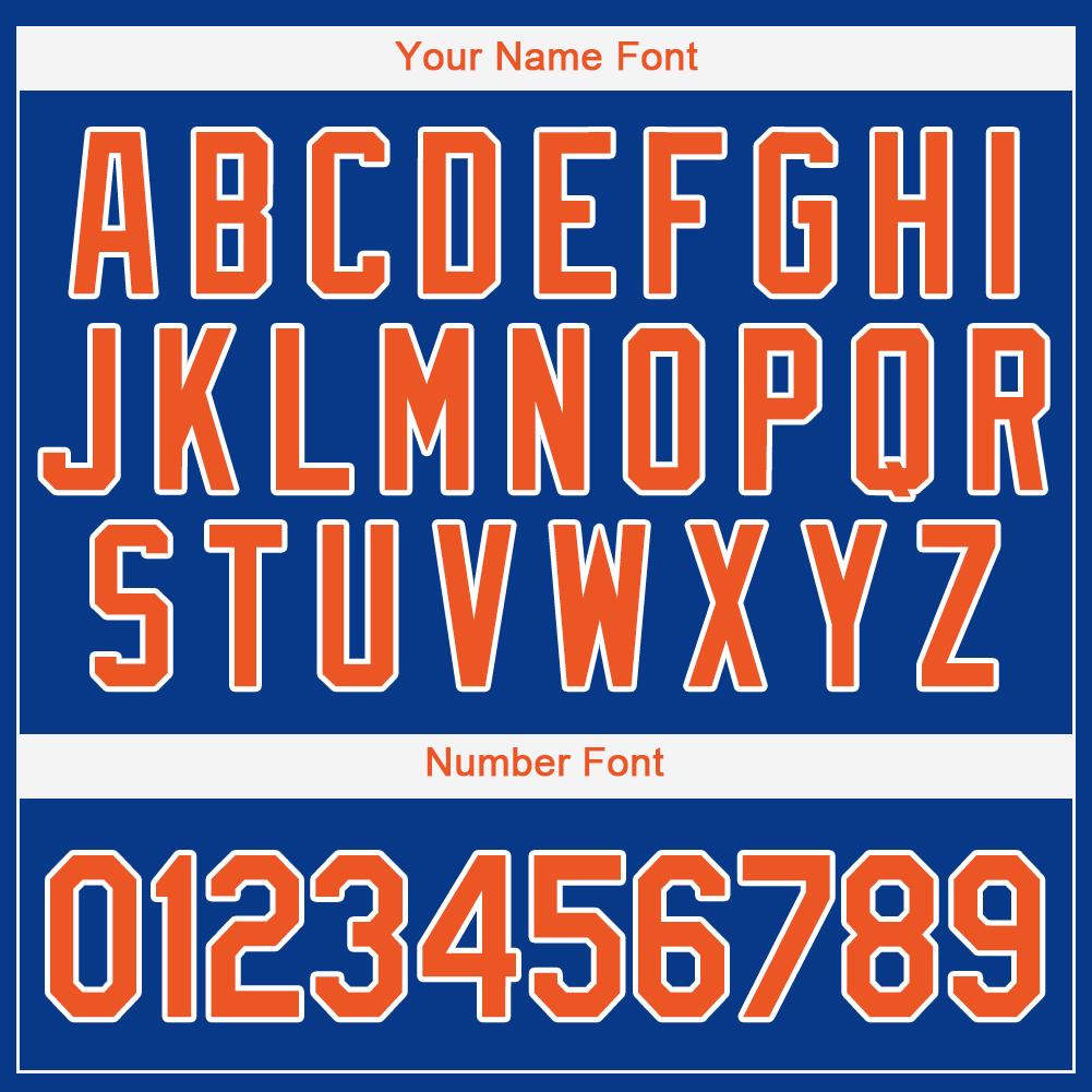 Custom Royal Orange-White Baseball Jersey baseball jersey product view 5