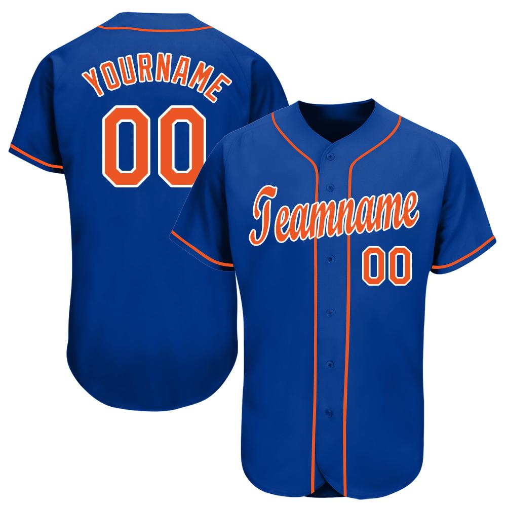 Custom Royal Orange-White Baseball Jersey baseball jersey product view 1