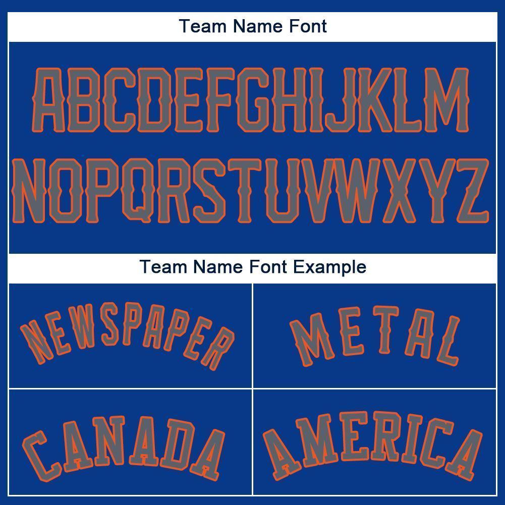 Custom Royal Gray-Orange Baseball Jersey baseball jersey product view 5