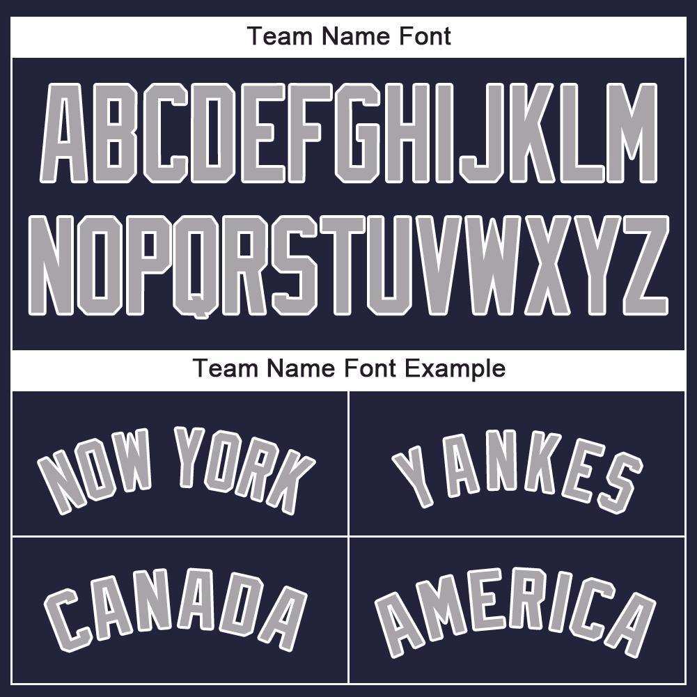 Custom Navy Gray-White Baseball Jersey baseball jersey product view 5