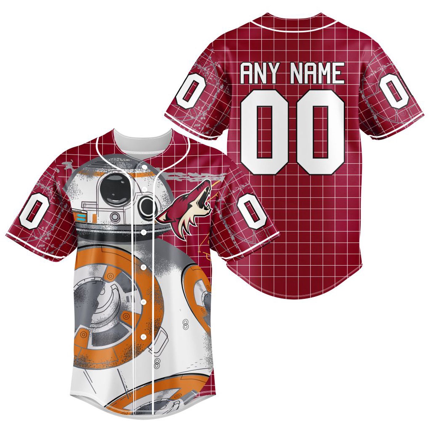 NHL Arizona Coyotes | Specialized Baseball Jersey X BB-8 D Star War - Bafud hockey jersey product view 2