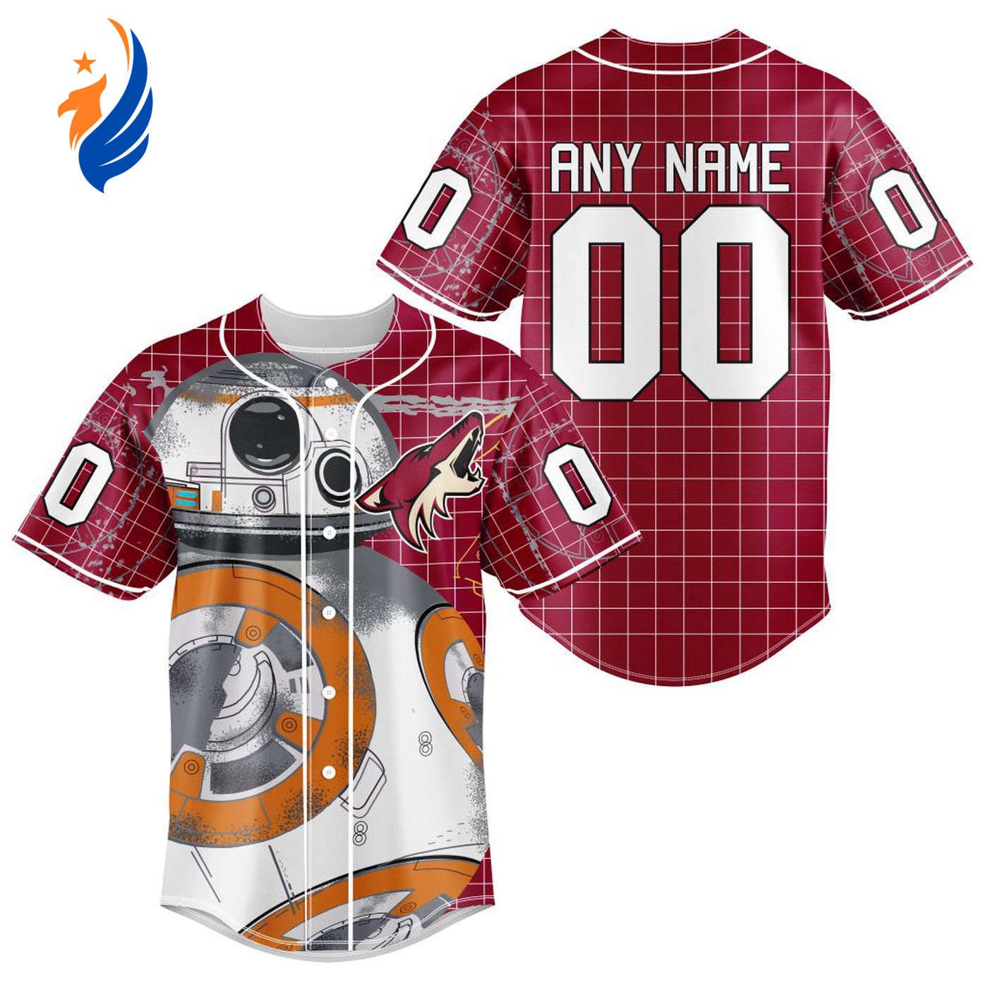 NHL Arizona Coyotes | Specialized Baseball Jersey X BB-8 D Star War - Bafud hockey jersey product view 1