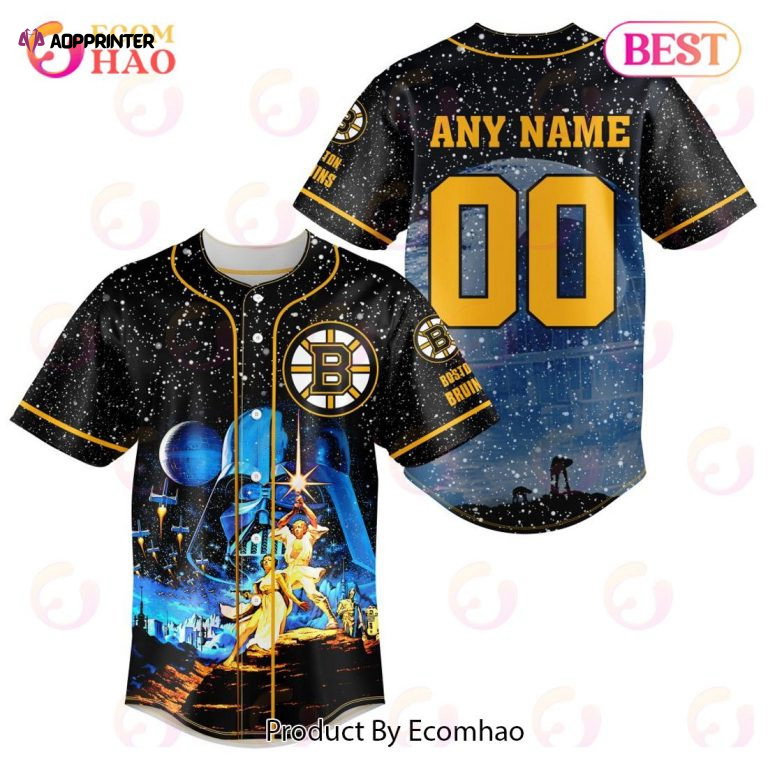 NHL Boston Bruins Custom Name Number Starwar Jerseys Baseball Jersey Unisex Shirt - Aopprinter hockey jersey product view 1