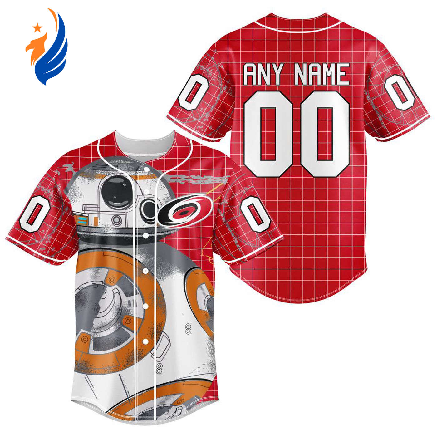 NHL Carolina Hurricanes | Specialized Baseball Jersey X BB-8 D Star War - Bafud hockey jersey product view 1