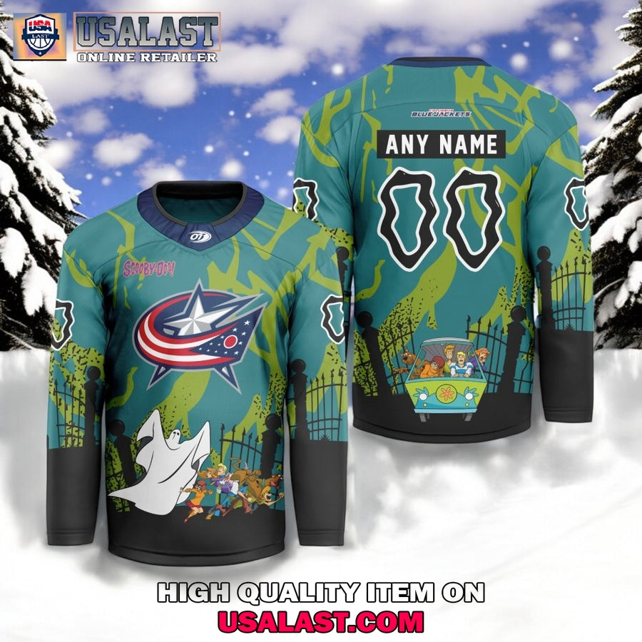 NHL Columbus Blue Jackets x Scooby Doo Hockey Jersey hockey jersey product view 1