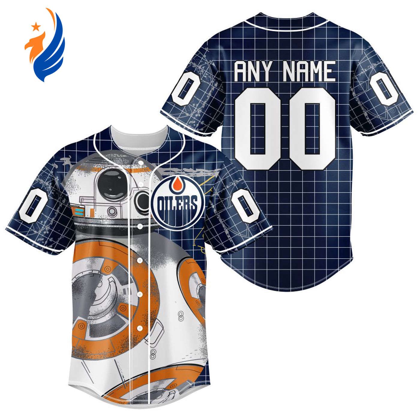NHL Edmonton Oilers | Specialized Baseball Jersey X BB-8 D Star War - Bafud hockey jersey product view 1