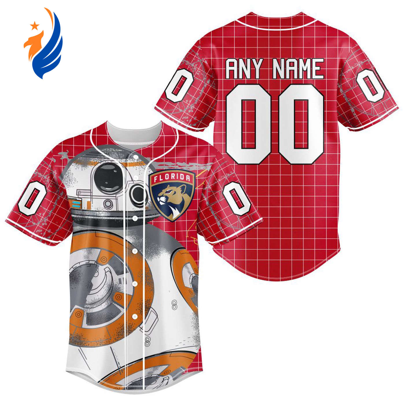 NHL Florida Panthers | Specialized Baseball Jersey X BB-8 D Star War - Bafud hockey jersey product view 1