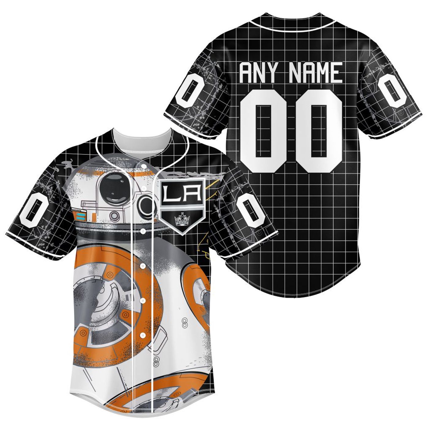 NHL Los Angeles Kings | Specialized Baseball Jersey X BB-8 D Star War - Bafud hockey jersey product view 2