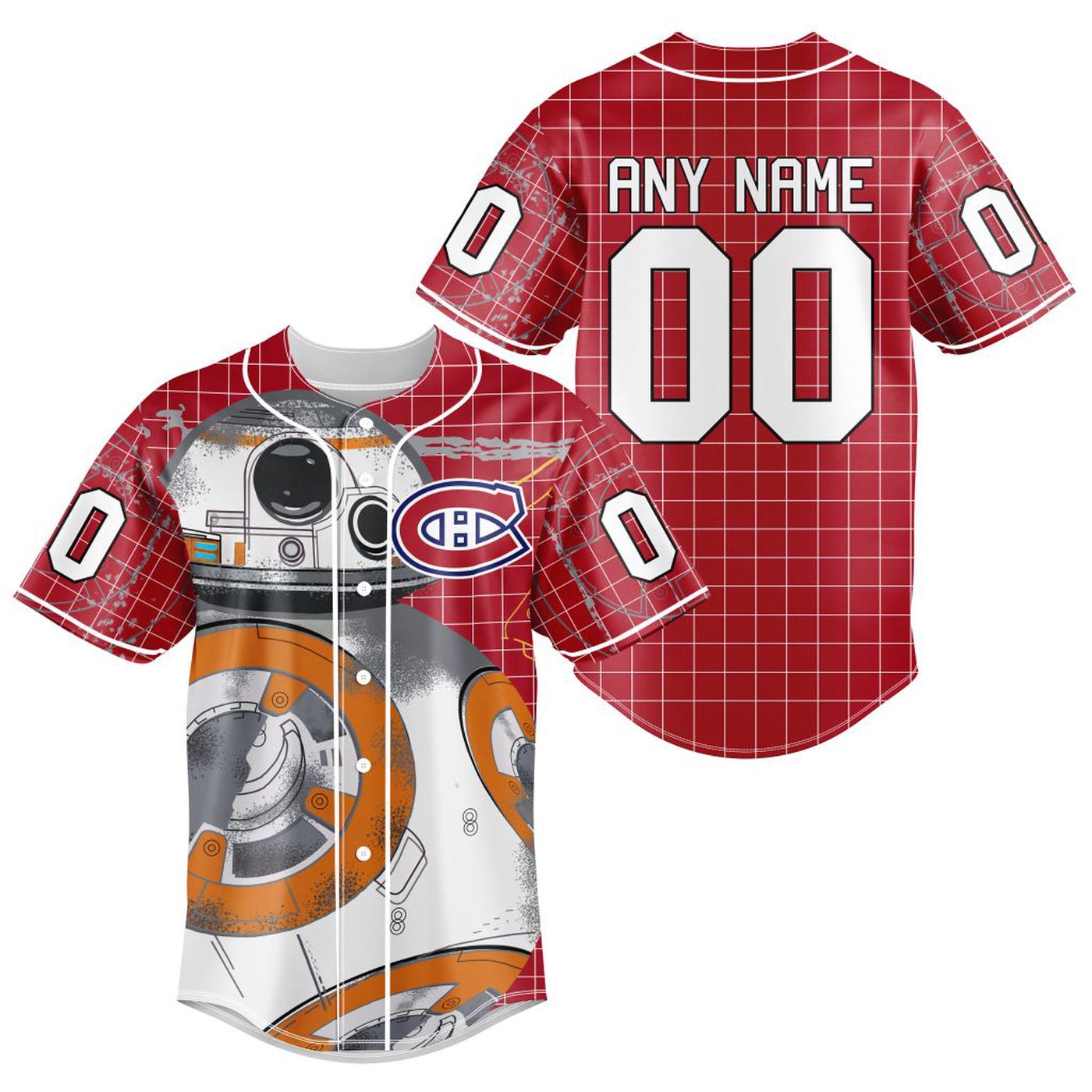 NHL Montreal Canadiens | Specialized Baseball Jersey X BB-8 D Star War - Bafud hockey jersey product view 3