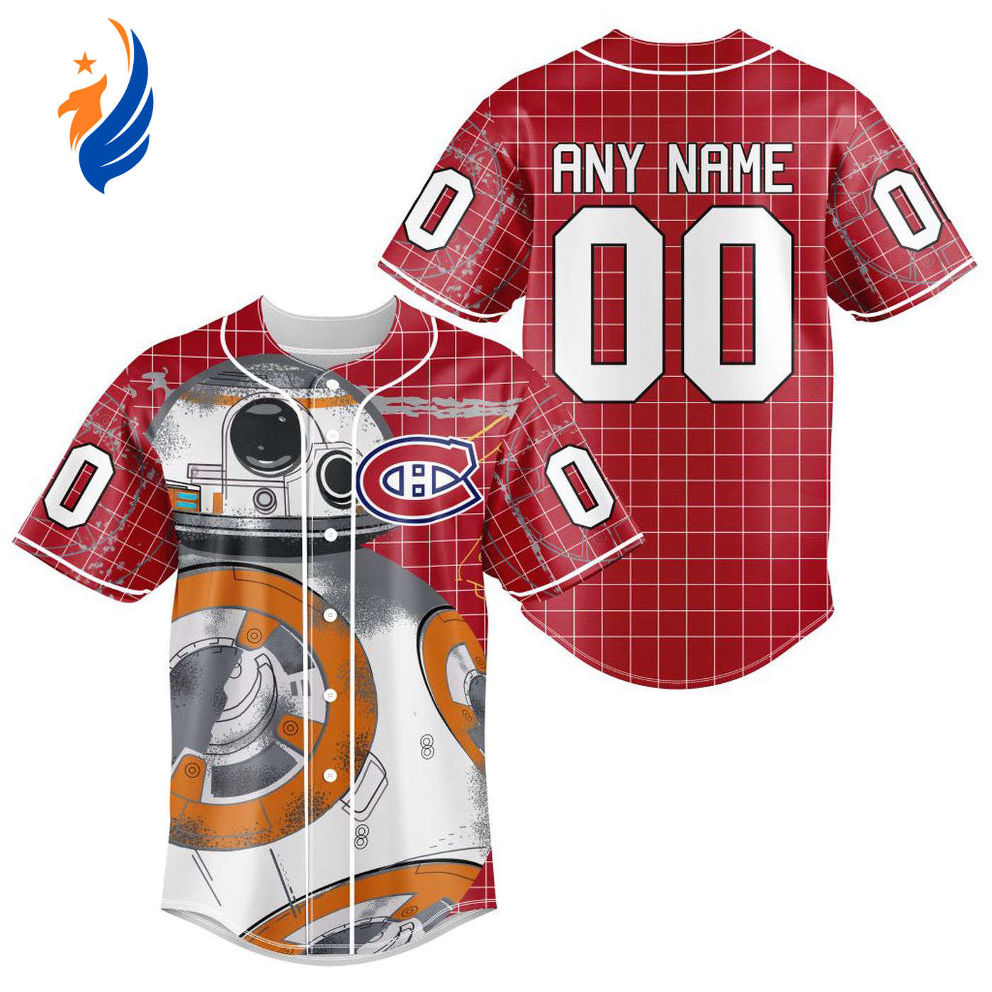 NHL Montreal Canadiens | Specialized Baseball Jersey X BB-8 D Star War - Bafud hockey jersey product view 1