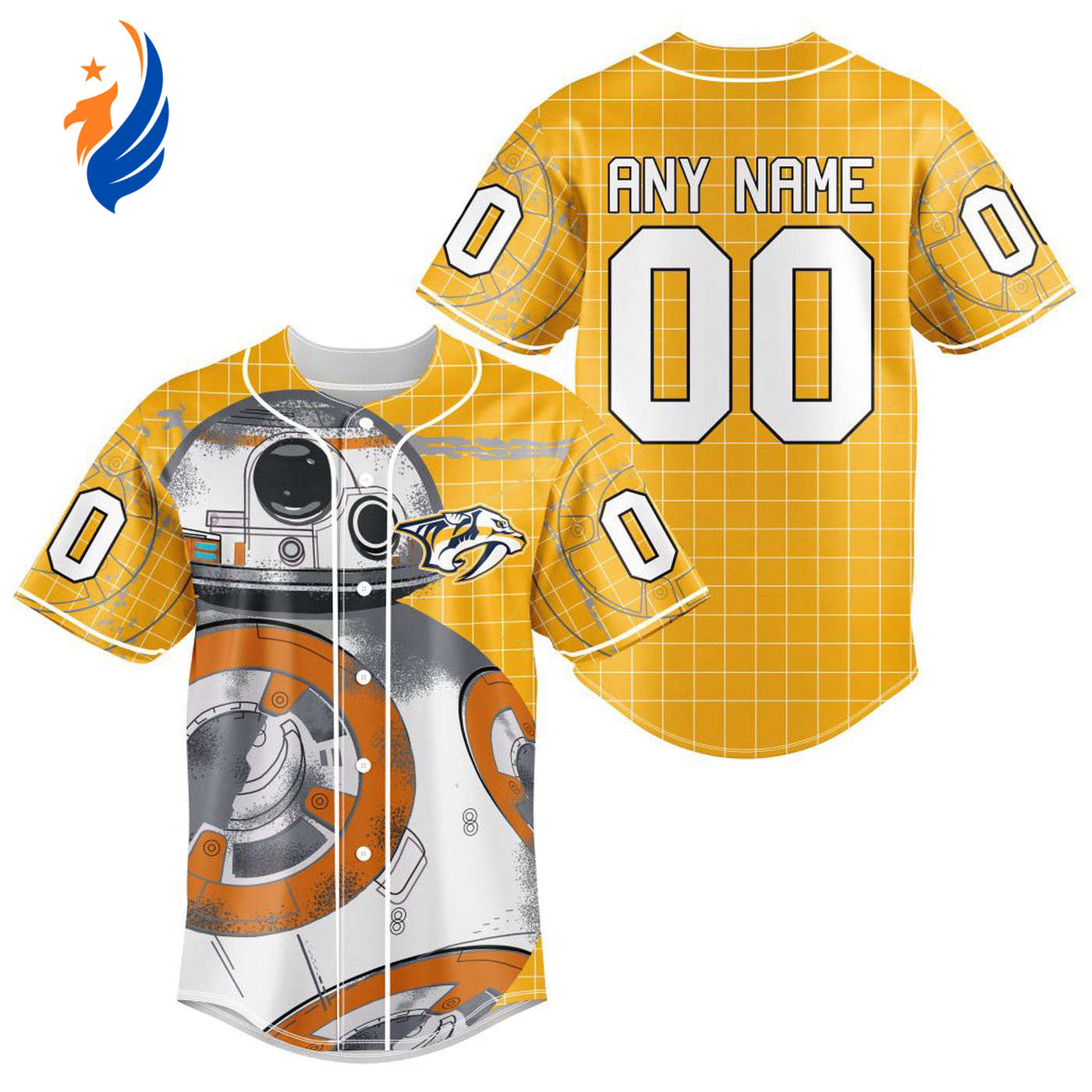 NHL Nashville Predators | Specialized Baseball Jersey X BB-8 D Star War - Bafud hockey jersey product view 1