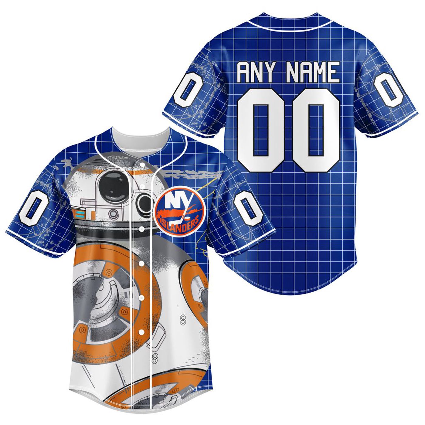 NHL New York Islanders | Specialized Baseball Jersey X BB-8 D Star War - Bafud hockey jersey product view 2