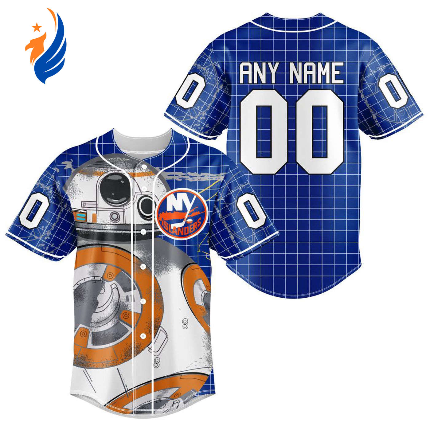 NHL New York Islanders | Specialized Baseball Jersey X BB-8 D Star War - Bafud hockey jersey product view 1