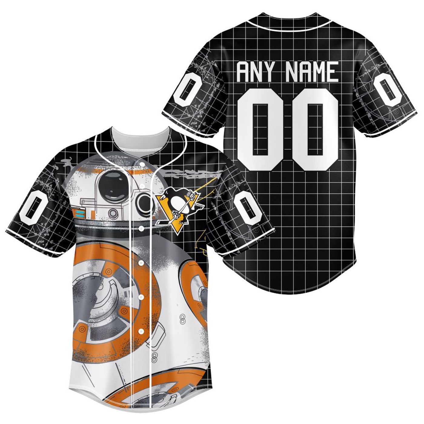 NHL Pittsburgh Penguins | Specialized Baseball Jersey X BB-8 D Star War - Bafud hockey jersey product view 2
