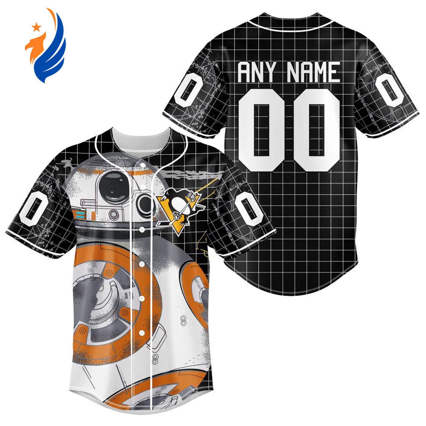 NHL Pittsburgh Penguins | Specialized Baseball Jersey X BB-8 D Star War - Bafud hockey jersey product view 1
