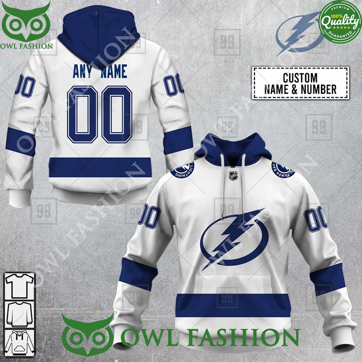 NHL Tampa Bay Lightning Jersey Hoodie shirt Personalized hockey jersey product view 1